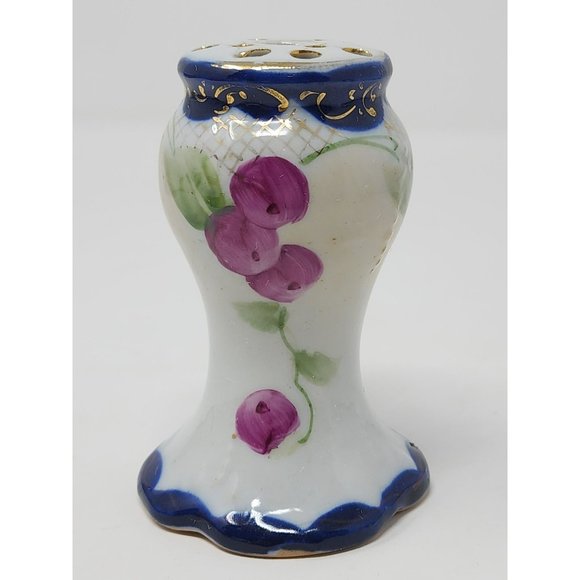 Vintage Stick Hatpin‎ 13 Hole Holder Vase Grapes And Leaves Blue Purple Green - Picture 3 of 8